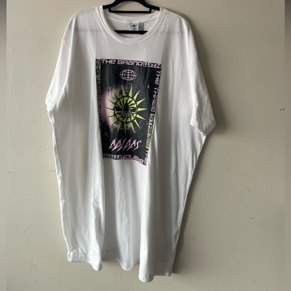 NWT• ADIDAS Original Graphic T-Shirt Dress•Rare - Picture 3 of 8